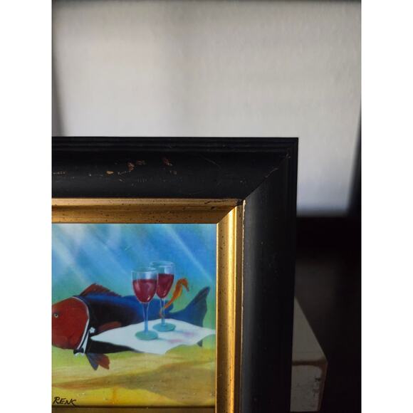 Bill Renc Signed Art Print 5.75" Painted Fish Gallery Dunedin FL Framed Vintage - Picture 4 of 9